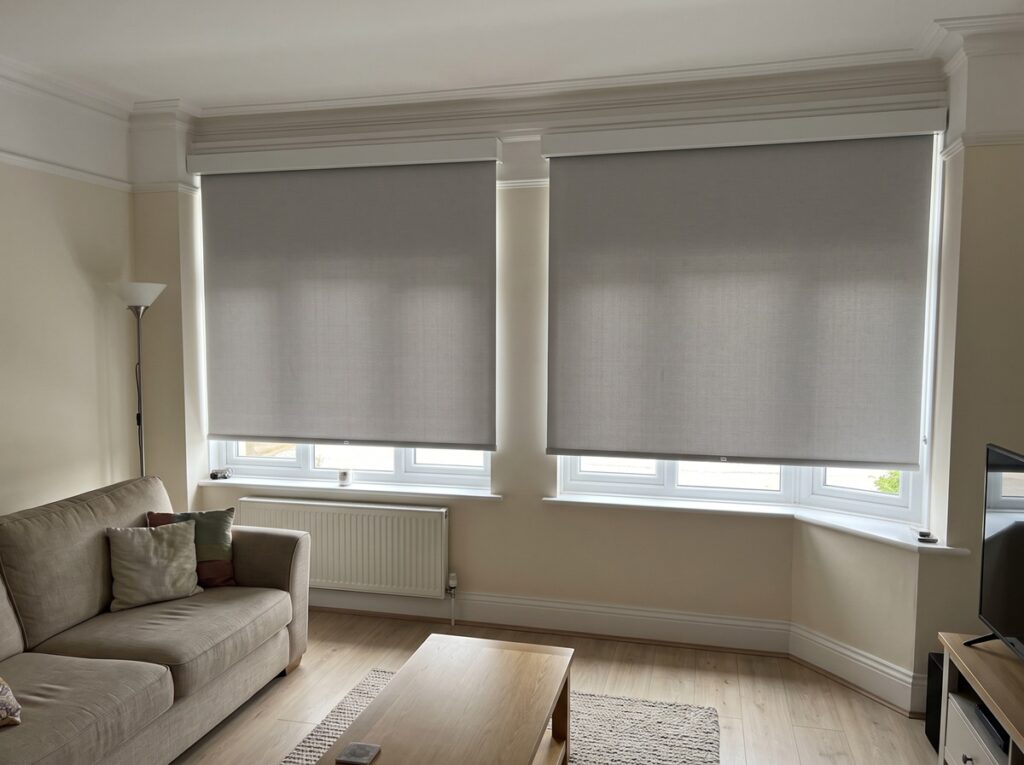 Made to measure motorised roller blinds fitted by Hermis Blinds in West Yorkshire (photo 2)